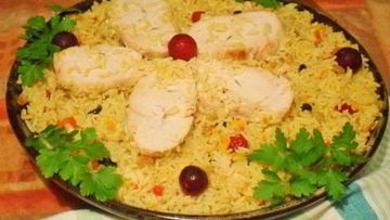 Рецепт Плова из индейки с вишней и изюмом