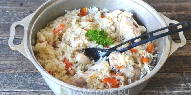 Рецепт плова из пропаренного риса с курицей