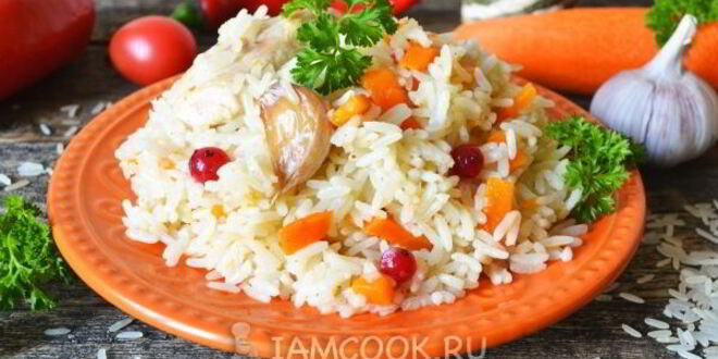Рецепт плова из пропаренного риса с курицей
