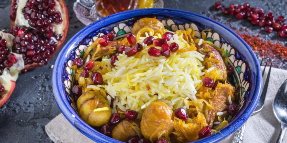 Как приготовить плов с бараниной, каштанами и гранатом говурма