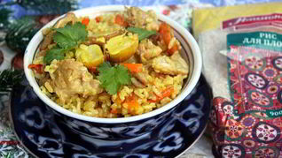 Рецепт Плова с курицей и курагой в мультиварке