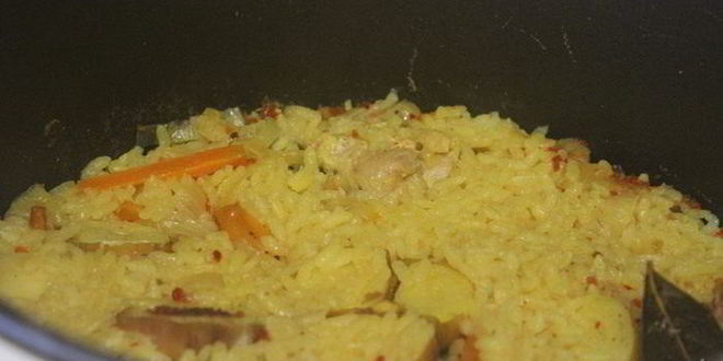 Рецепт плова с курицей и курагой в мультиварке