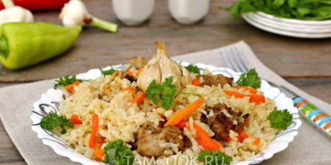 Рецепт плова с курицей в кастрюле