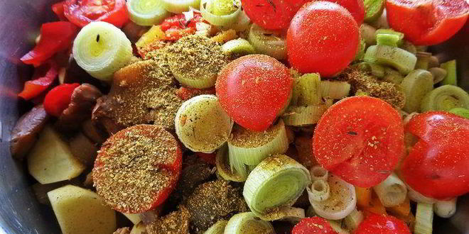 Рецепт грибного рагу с овощами