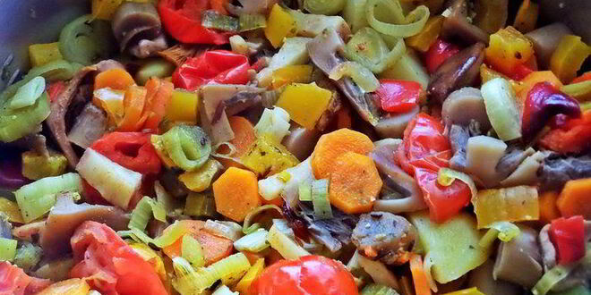 Рецепт грибного рагу с овощами