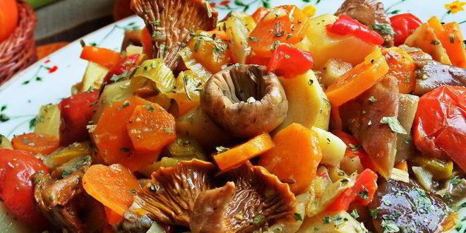 Рецепт грибного рагу с овощами