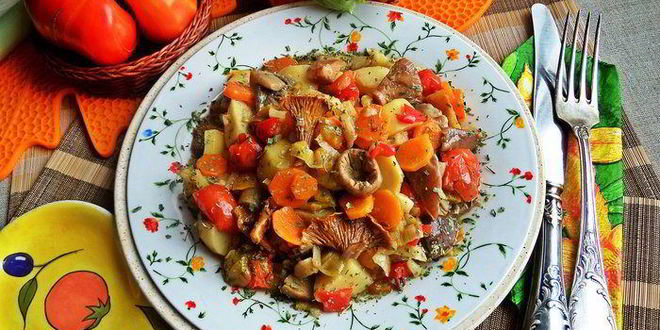Рецепт грибного рагу с овощами