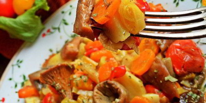 Рецепт грибного рагу с овощами