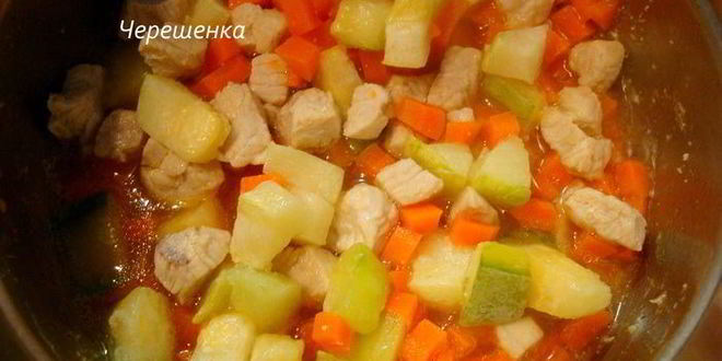 Рецепт овощного рагу с курицей