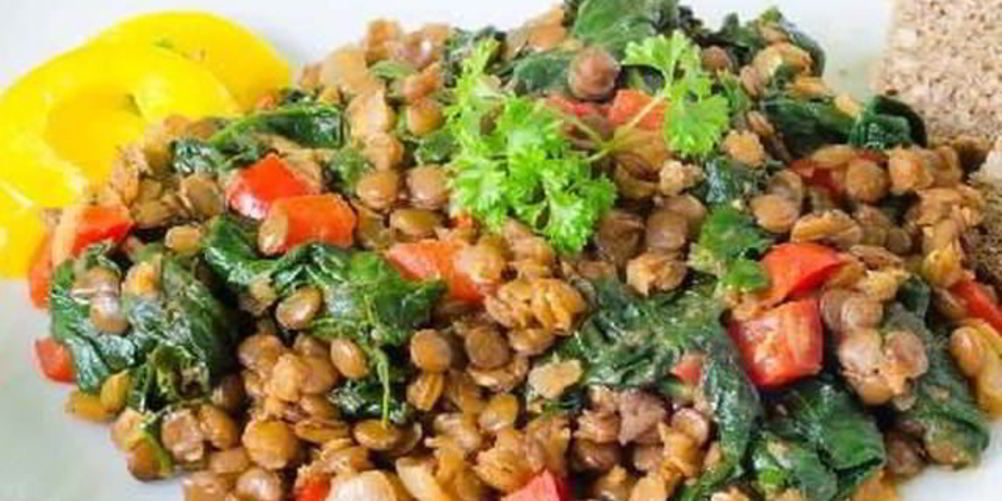 Как приготовить рагу из чечевицы и шпината