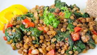 Рецепт Рагу из чечевицы и шпината