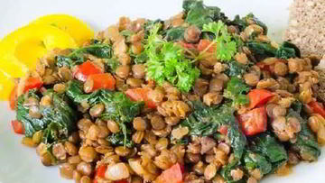 Рецепт Рагу из чечевицы и шпината