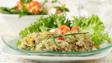 Рецепт Рагу из перловой крупы с пореем, грибами и зеленью