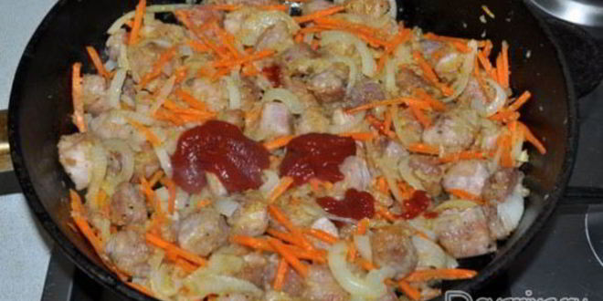 Рецепт рагу из свинины с тушеной капустой