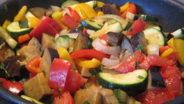 Рецепт Рататуя с цукини и баклажаном