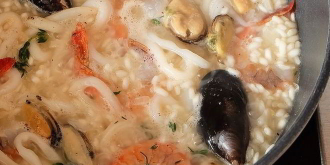 Рецепт ризотто porto venere с морепродуктами