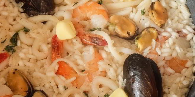 Рецепт ризотто porto venere с морепродуктами