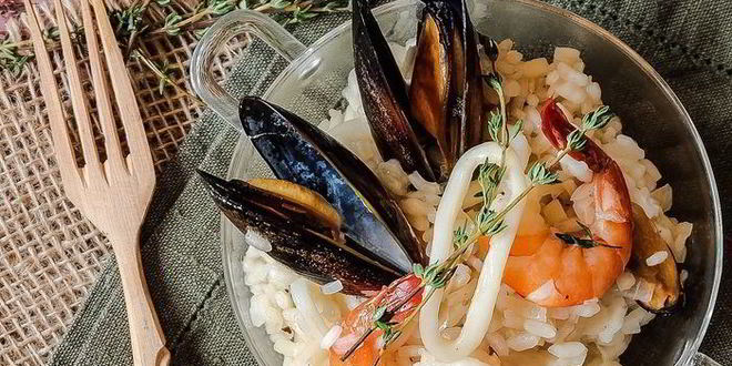 Рецепт ризотто porto venere с морепродуктами