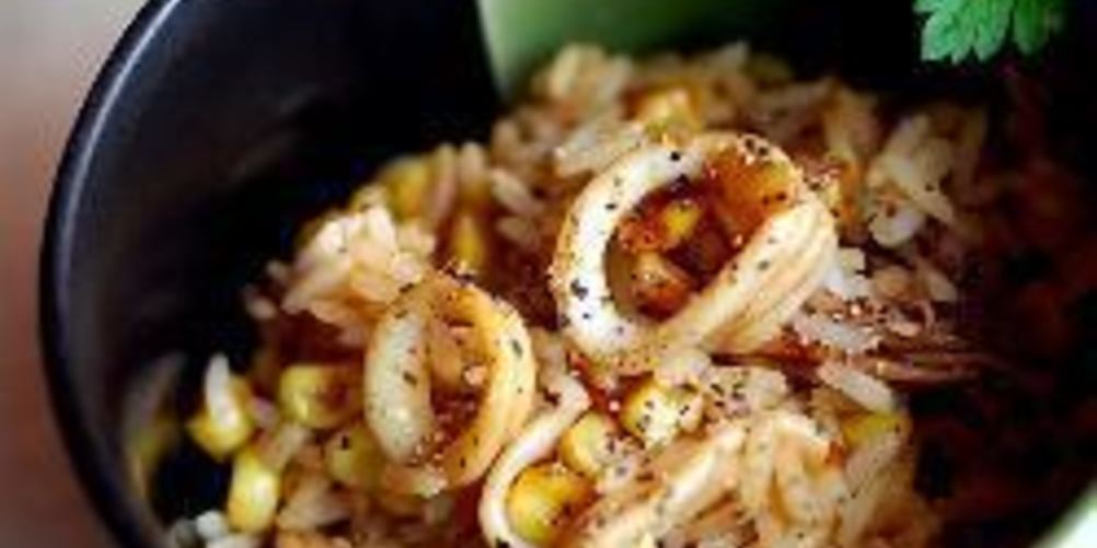 Как приготовить ризотто с кальмарами и кукурузой