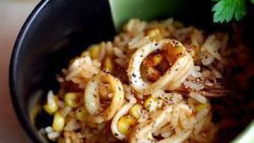 Рецепт Ризотто с кальмарами и кукурузой