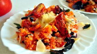 Рецепт Ризотто с копченым беконом и томатами