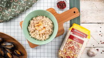 Рецепт Ризотто с креветками и мидиями