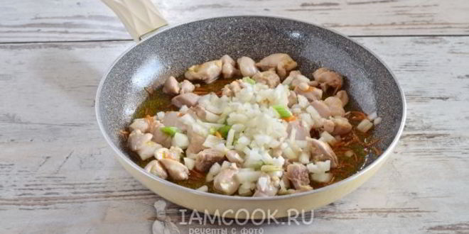 Рецепт ризотто с курицей и овощами