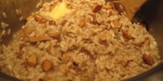 Рецепт ризотто с лисичками и сыром