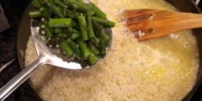 Рецепт ризотто с помидорами и спаржей