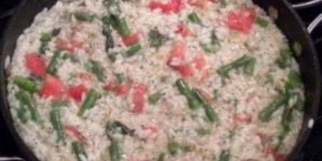 Рецепт ризотто с помидорами и спаржей