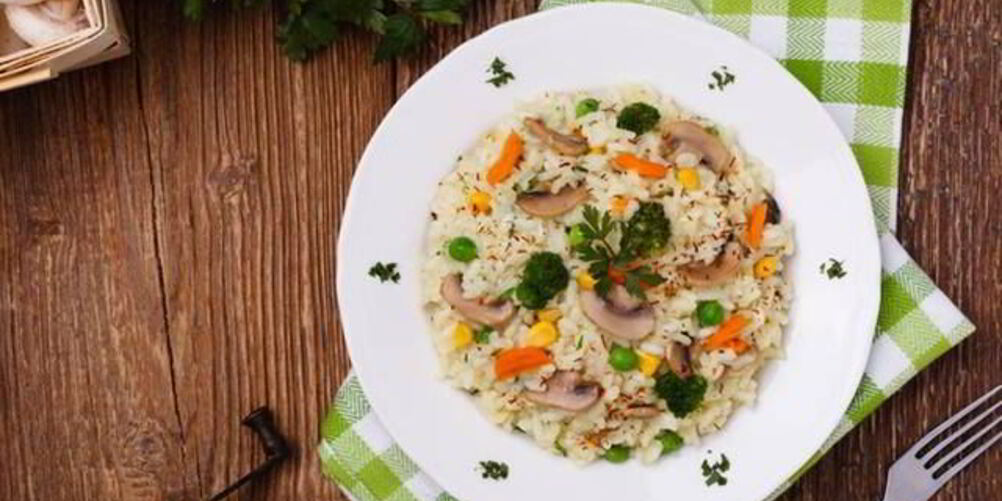 Как приготовить ризотто с шампиньонами и овощами