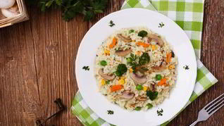 Рецепт Ризотто с шампиньонами и овощами