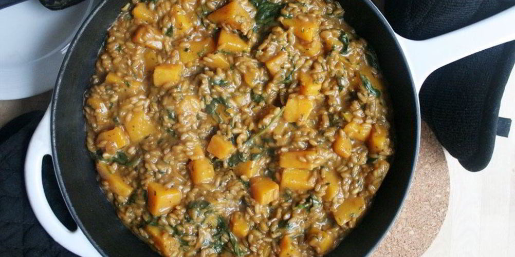 Как приготовить ризотто с тыквой и шпинатом