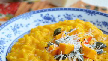 Рецепт Тыквенного ризотто с козьим сыром