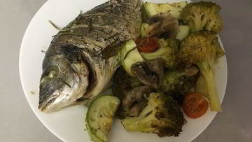 Рецепт Дорады с овощным гарниром