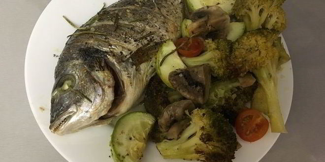 Рецепт дорады с овощным гарниром