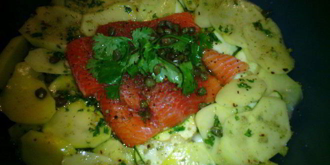 Рецепт форели с овощами и каперсами в пикантном соусе