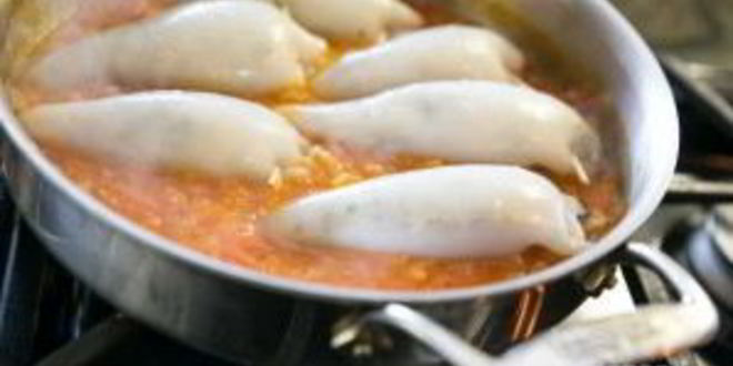 Рецепт кальмаров с рисом