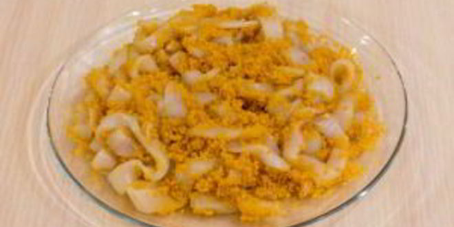 Рецепт кальмаров, жаренных в панировочных сухарях