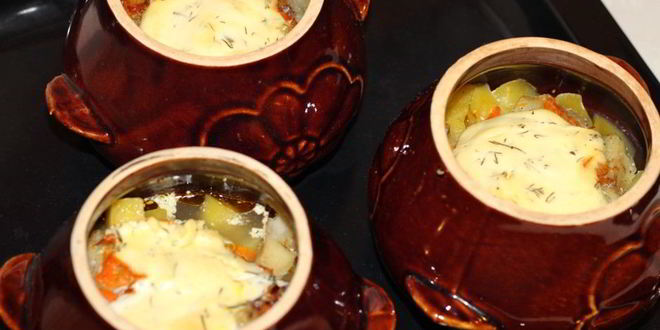 Рецепт рыбы с картофелем в горшочках