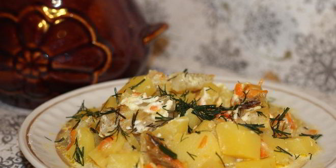 Рецепт рыбы с картофелем в горшочках