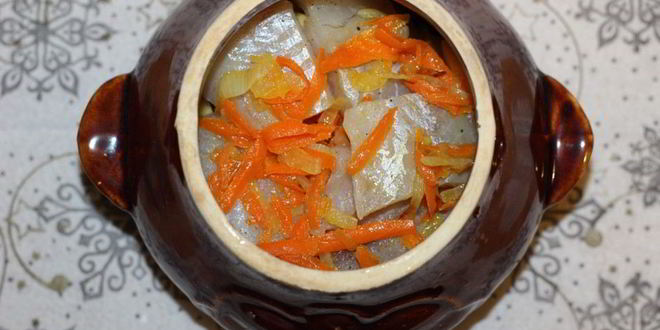 Рецепт рыбы с картофелем в горшочках