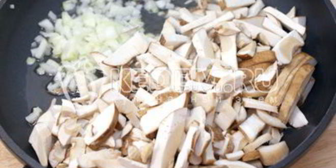 Рецепт трески с белыми грибами