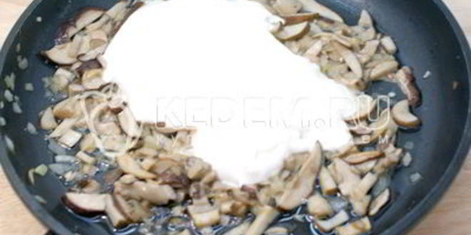 Рецепт трески с белыми грибами