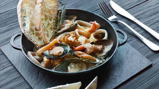 Рецепт Запеченных морепродуктов в сливочном соусе