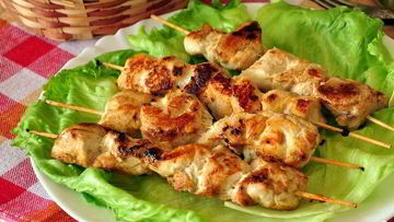 Рецепт Куриных шашлычков на шпажках на сковороде