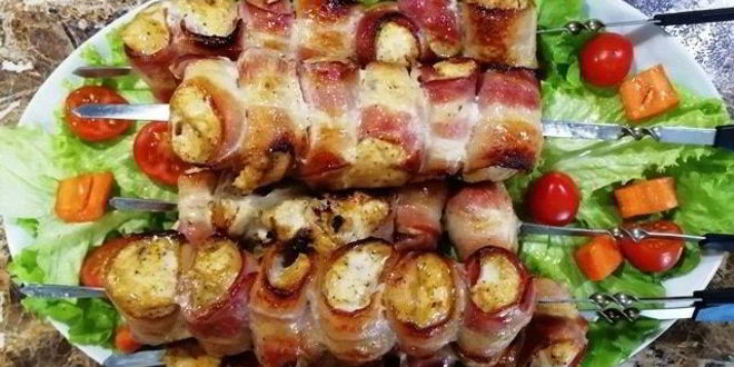 Рецепт шашлыка из индейки в беконе