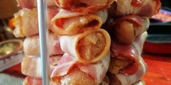 Рецепт шашлыка из индейки в беконе