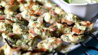 Рецепт Шашлыка из креветок с тыквенными семечками