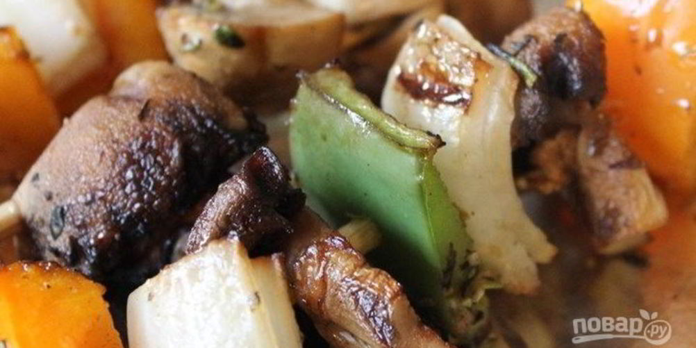 Как приготовить шашлык из шампиньонов на мангале